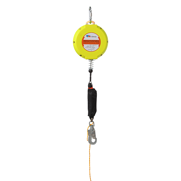 Retractable fall arrester, cable type