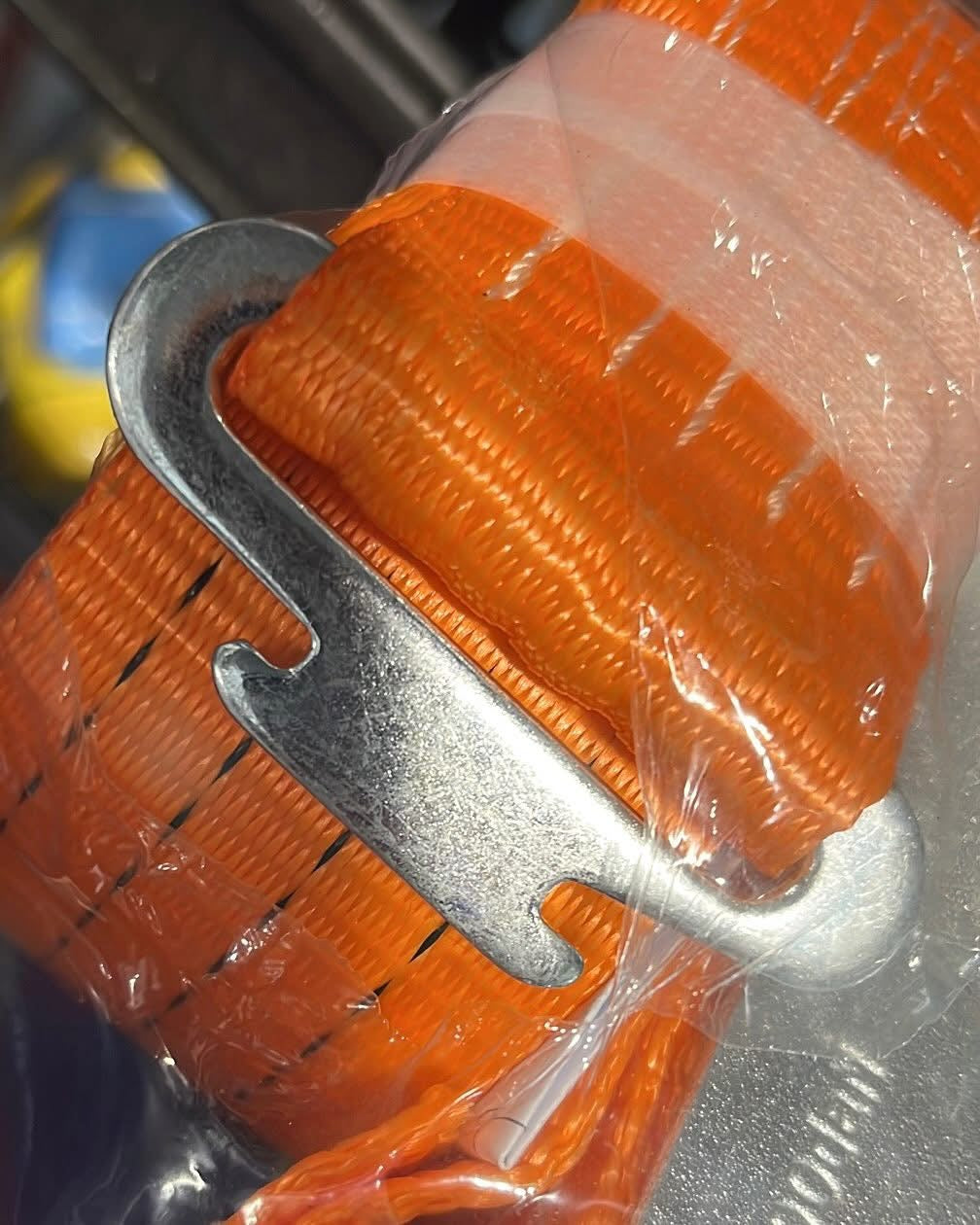 2-Part Cargo lashing | 50mm | LC 600daN | BF 1200daN | key hole (Q-track) end fittings