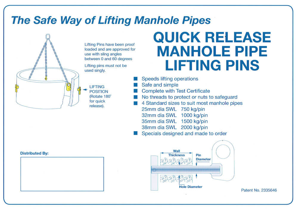 Manhole lifting pin