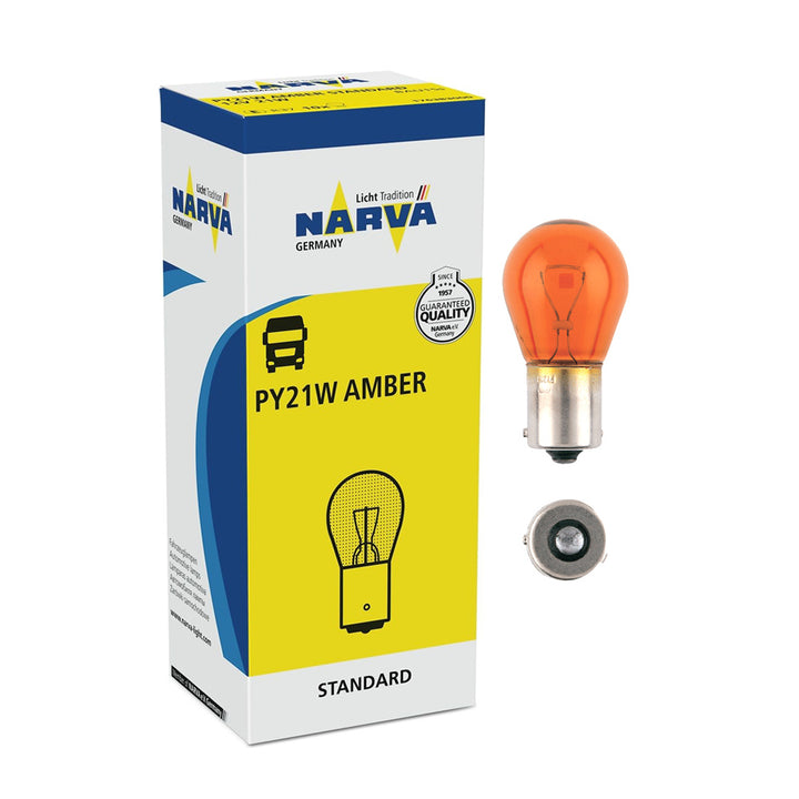 Signaling bulb, PY21W 12V 21W BAU15s, amber