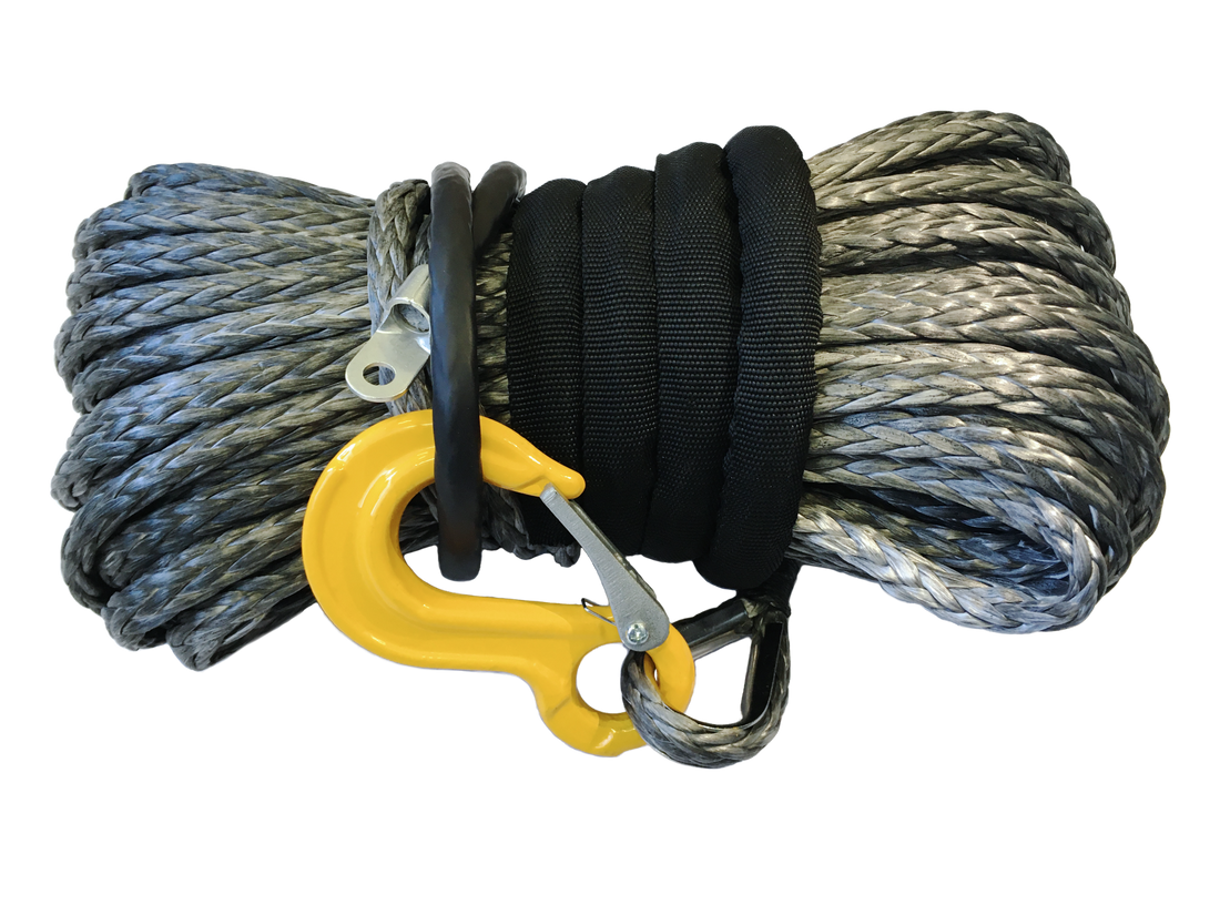 Soft HMPE winch rope with hook